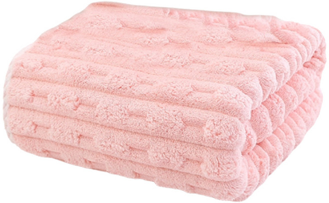 원이네 고급스러운 바스타월 극세사, 핑크, 1개