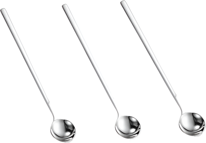 홈픽리빙 304 스테인레스 롱 원형 스푼, 3개, 단품