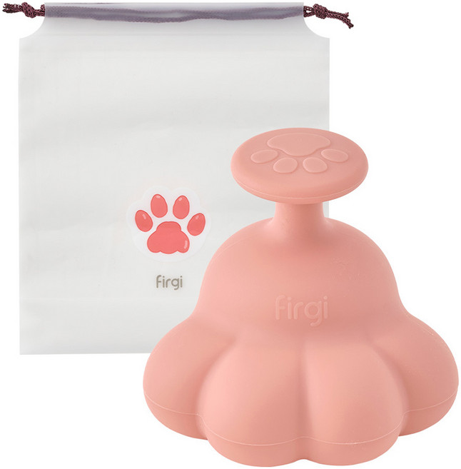 Firgi 矽膠拍背器 嬰兒拍嗝器 揉捏玩具 + 收納袋組合, 1套, 莓果粉, 1ml