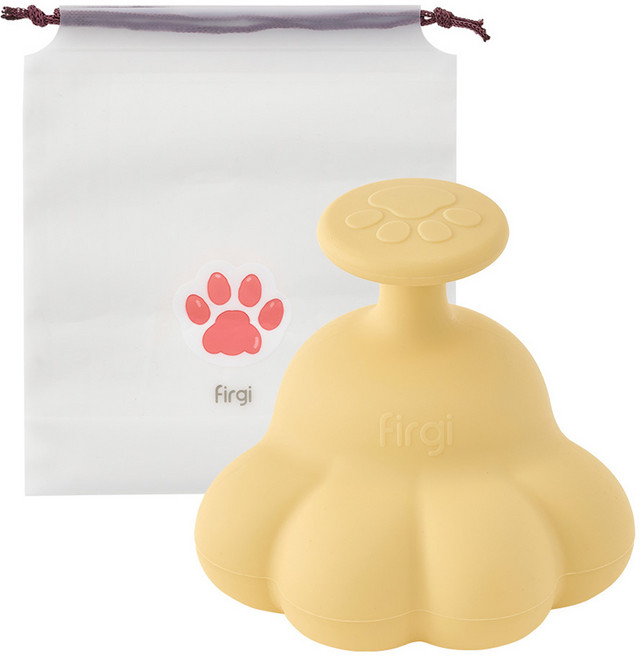 퍼기 실리콘 등 두드리기 아기 트림유도 꾹꾹이 + 파우치 세트, 버터옐로우, 1ml, 1세트