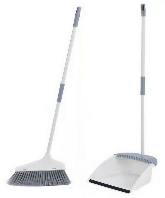 피크벤쳐스 청소 실리콘 빗자루 + 쓰레받기 세트, 화이트, 1세트