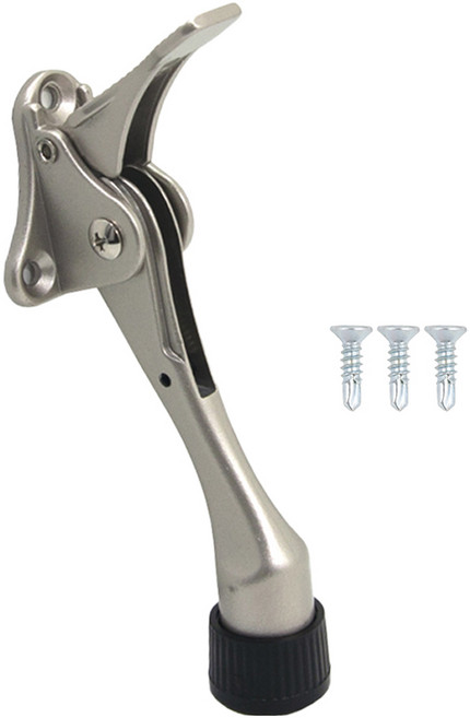 철물대장 원터치 페달 말굽 도어스토퍼, 니켈, 1개