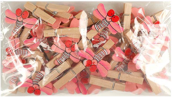 유니아트 대용량 모양 나무집게 36p, 잠자리, 1개