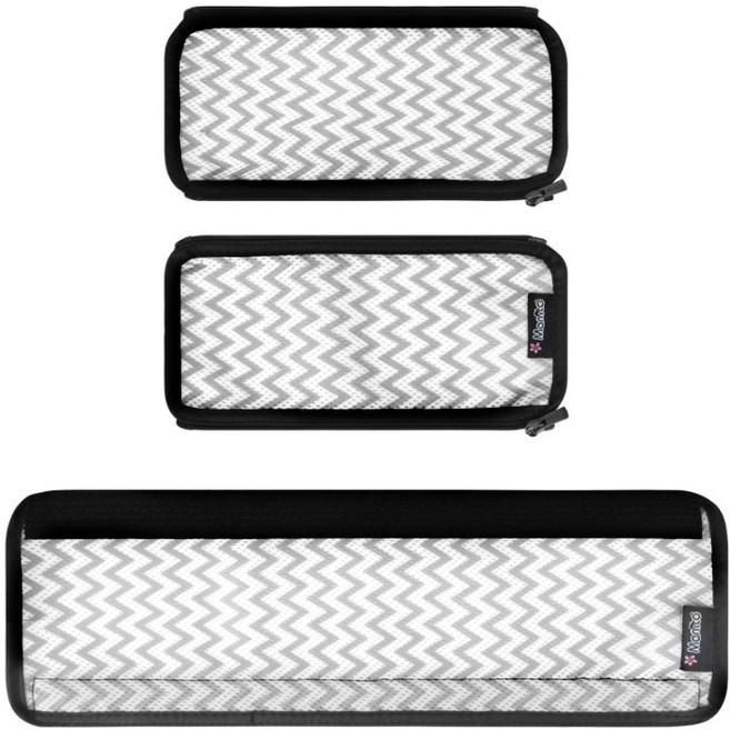 마니또 유아용 부가부 버터플라이 유모차 핸들커버 2p + 안전가드 커버 세트, 지그재그그레이, 1세트