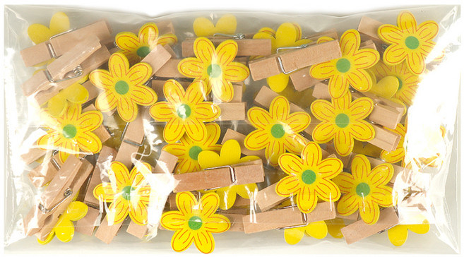 유니아트 대용량 모양 나무집게 36p, 꽃, 1개