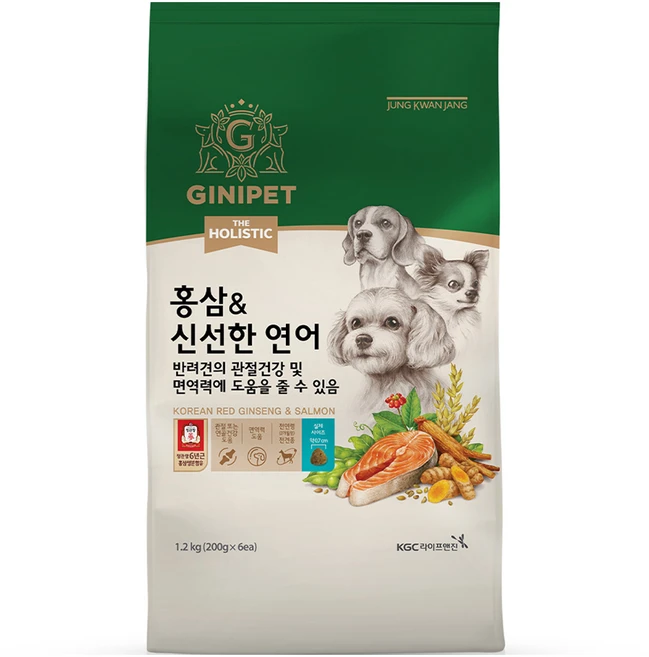 정관장지니펫 강아지 더홀리스틱 홍삼 앤 기능성 사료, 뼈/관절강화, 1.2kg, 1개 - 쿠팡