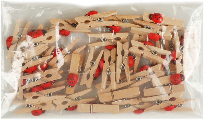 유니아트 대용량 모양 나무집게 36p, 무당벌레 소, 1개