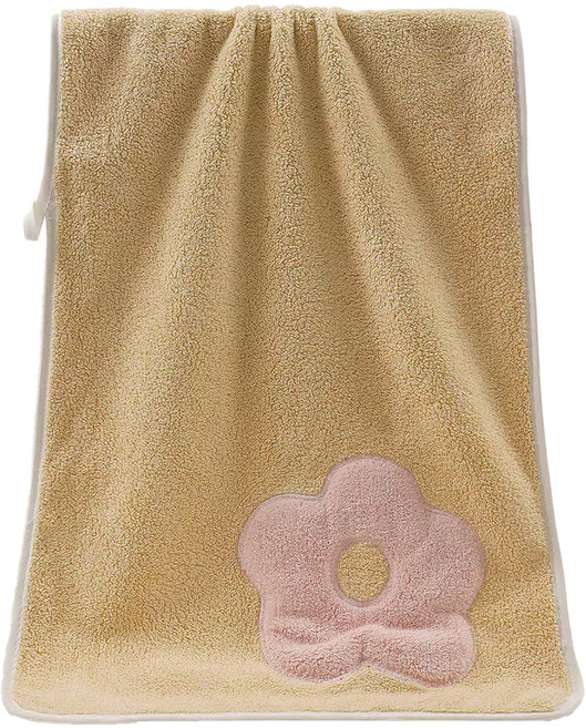 원이네 꽃잎의 여유 바스타월 300g 벨벳, 옐로우, 1개