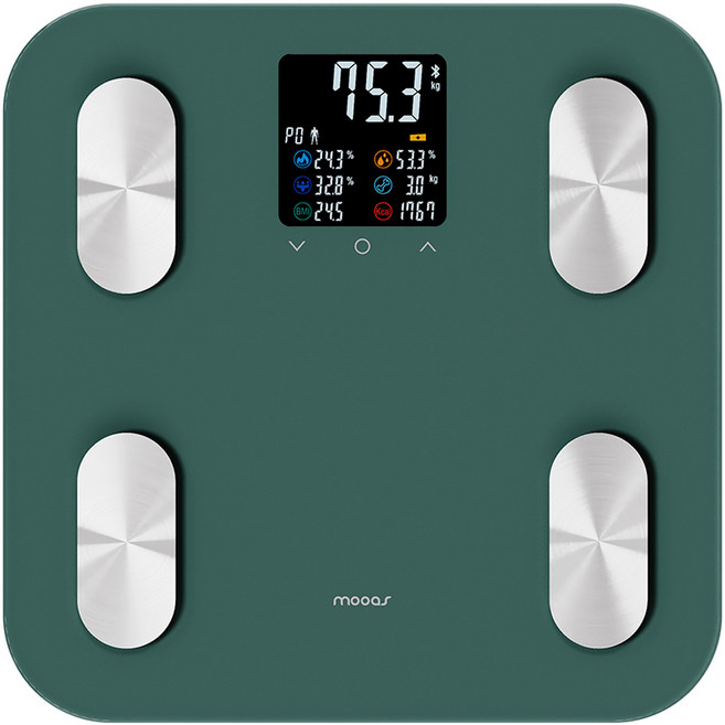 무아스 스마트 헬스케어 LCD 체지방 체중계 프로, MBCS5, 그린, 1개