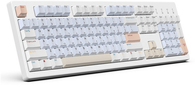 한성컴퓨터 3모드 듀얼 가스켓 유무선겸용 일반형 기계식 키보드 40g, MULTI PASTEL +  SKY BLUE, TFG Cloud CF, 제조사축