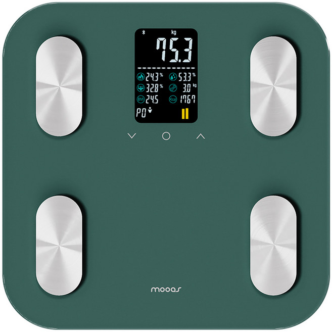 무아스 스마트 헬스케어 LCD 체지방 체중계 베이직, MBCS7, 그린, 1개