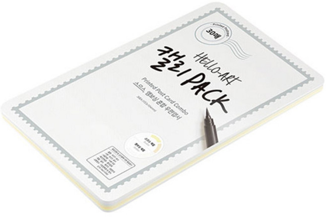 종이문화 헬로우아트 캘리팩 두꺼운 프린티드 콤보 엽서 200g 153 x 104 mm 6종 x 5p 세트, 스노우, 크림, 아이보리, 스노우 화이트, 화이트, 네츄럴, 1세트