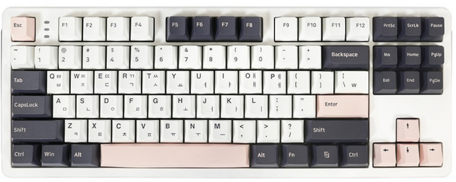 큐센 풀윤활 가스켓 유무선 기계식 키보드, 화이트, QSENN Q87 PBT, 하이무 저소음 바다소금축