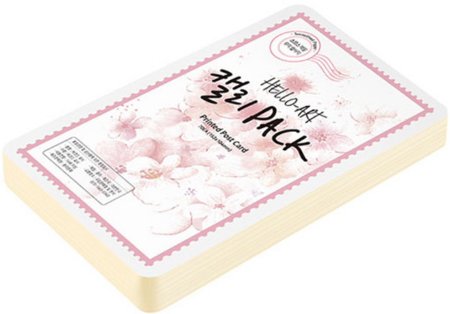 종이문화 헬로우아트 캘리팩 두꺼운 스므스 프린티드 엽서 No 06 200g 153 x 104 mm, 아이보리, 70개