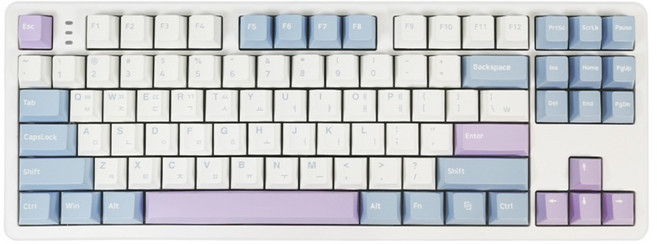 큐센 풀윤활 가스켓 유무선 기계식 키보드, 블루퍼플, QSENN Q87 PBT, 저소음 바다소금축