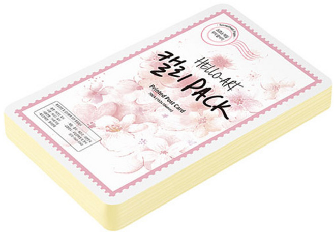 종이문화 헬로우아트 캘리팩 두꺼운 스므스 프린티드 엽서 No 05 200g 153 x 104 mm, 크림, 70개