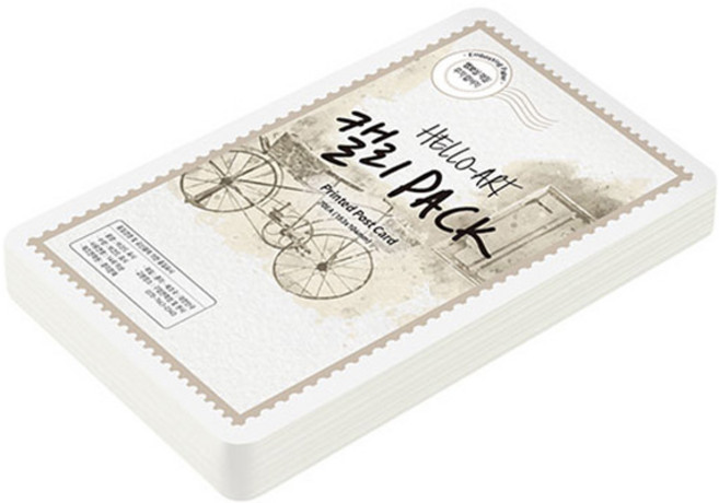 종이문화 헬로우아트 캘리팩 두꺼운 엠보 프린티드 엽서 No 02 200g 153 x 104 mm, 화이트, 70개