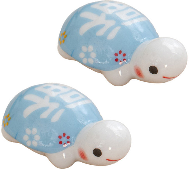 복 거북이 수저받침 1번, 혼합색상, 2개