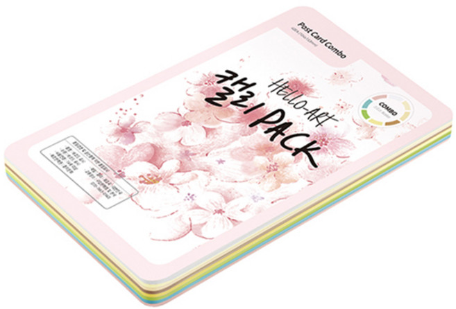 종이문화 헬로우 아트 캘리팩 두꺼운 엠보 콤보 엽서 6종 x 7p 세트 200g 104 x 153 mm, 혼합색상, 1세트