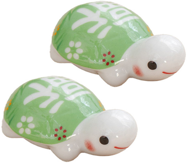 복 거북이 수저받침 5번, 혼합색상, 2개