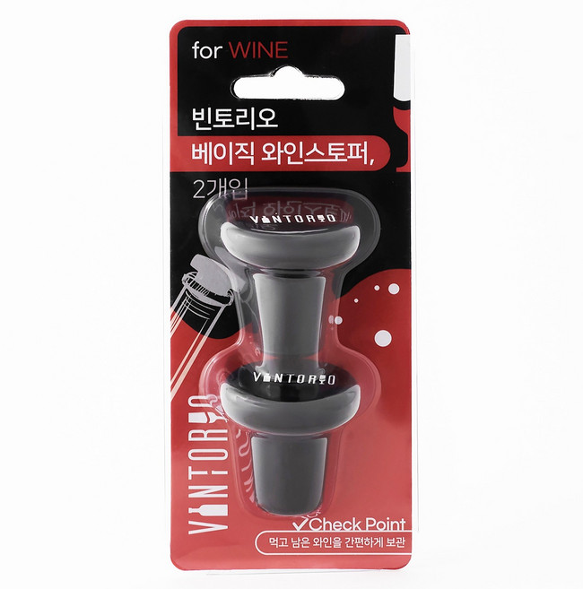 빈토리오 베이직 와인스토퍼 2p, 블랙, 1개