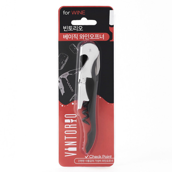 빈토리오 베이직 와인오프너, 블랙, 1개
