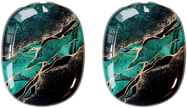 알로데 셸 대리석 패턴 에어팟맥스 케이스, 03 옥색블랙골드, 2개, A2096(에어팟 맥스 1세대), A3184(에어팟 맥스 2세대)