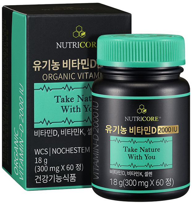 뉴트리코어 유기농 비타민D 2000 IU, 60정, 18g, 1개