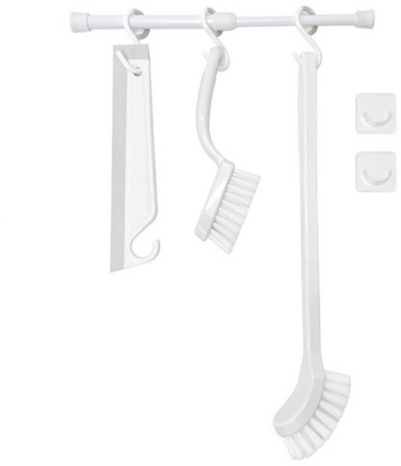 comet Home 浴廁刷具清潔收納5件組, 1組, 白色