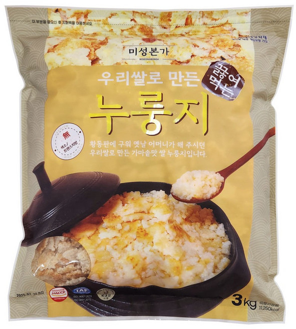 미성본가 우리쌀로 만든 끓여먹는 누룽지, 1개, 3kg