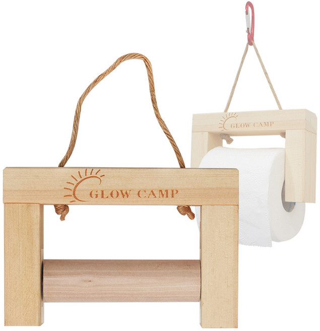 벅703 감성캠핑 원목 휴지걸이, 1개, 1단