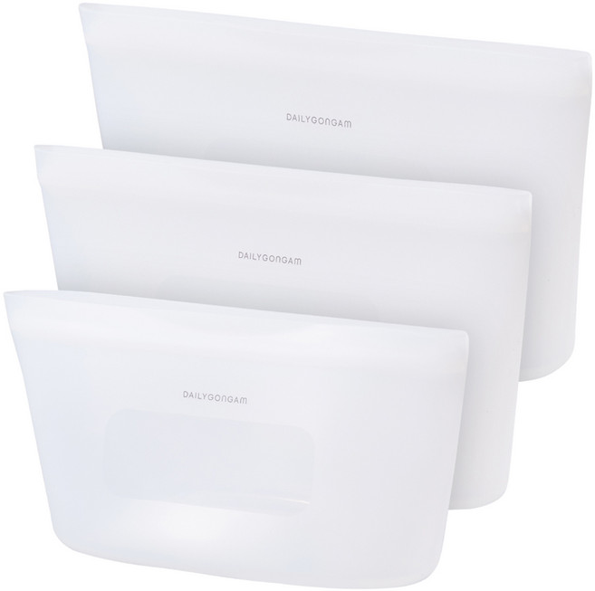 일상공감 똑순이 실리콘 밀폐용기 3종 세트, 1세트, 450ml + 680ml + 1L