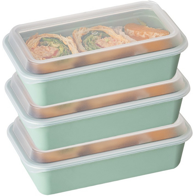 나누담 밀프랩 도시락통, 그린, 3개
