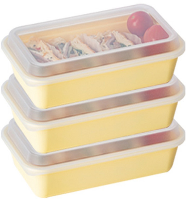 나누담 밀프랩 도시락통, 옐로우, 3개