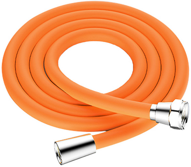 더자카 물때방지 무광 실리콘 샤워호스, 2m, 오렌지