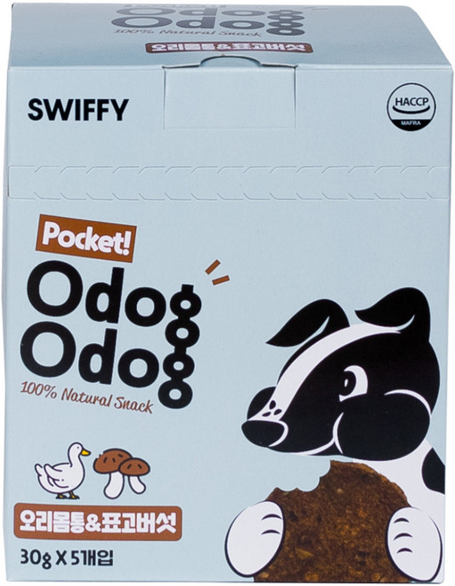 스위피 반려동물 오독오독 포켓 간식, 150g, 1개, 혼합맛(오리몸통/표고버섯)