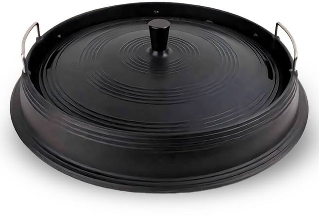 키친이레 무쇠주물 솥뚜껑 고기불판 세트, 1세트, 28cm