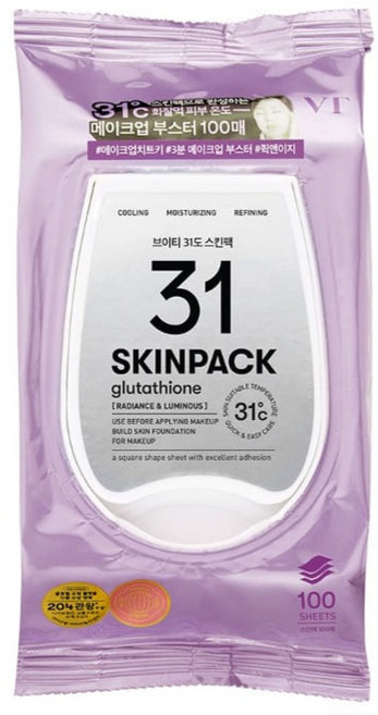 브이티코스메틱 루미너스 31도 스킨팩, 100개입, 1개
