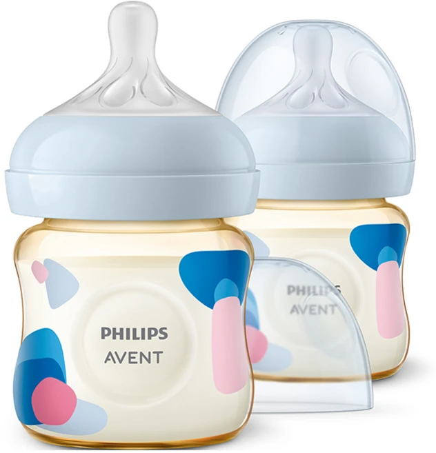 필립스아벤트 유아용 편한 PPSU 젖병 SCY94, 핑크 + 블루, 125ml, 2개 - 쿠팡