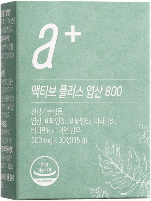 뉴트리모어 액티브 플러스 엽산 800 15g, 30정, 1개