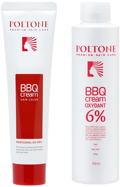 폴톤 BBQ 크림 150ml + 옥시던트 6% 산화제 150ml 세트, 5GY 새치를 위한 노랑빛 갈색, 1개 - 쿠팡