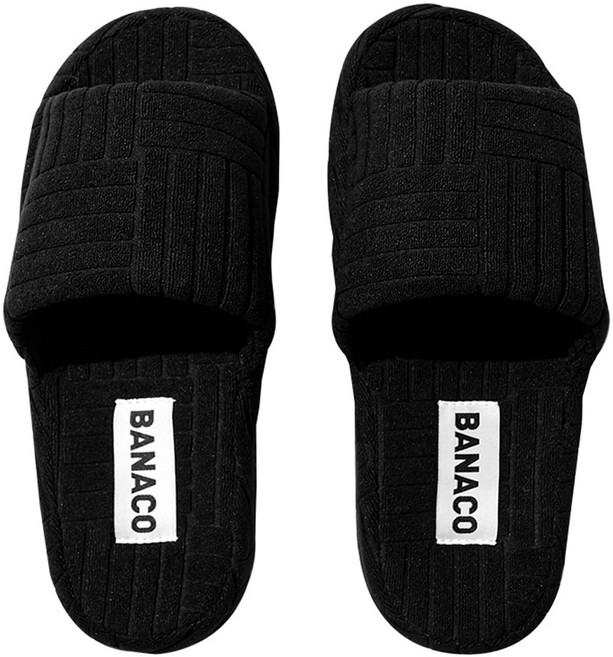 바나코 비비드 테리 룸 슬리퍼, Black, 1개