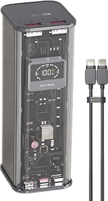 엑티몬 대용량 22.5W 고속 보조배터리 40000mAh, MON-PD20W-K40000, 블랙