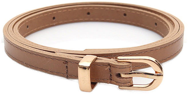 딥톡 여성용 가죽 클래식 골드 버클 슬림 벨트 DT0474