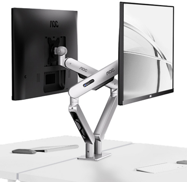 Alphascan AOC Ultra 雙螢幕支架 AM420, Premier 銀色(AM420S), 1個