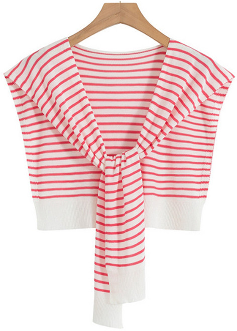 알로데 잔ST 니트 어깨 숄 페이크 가디건