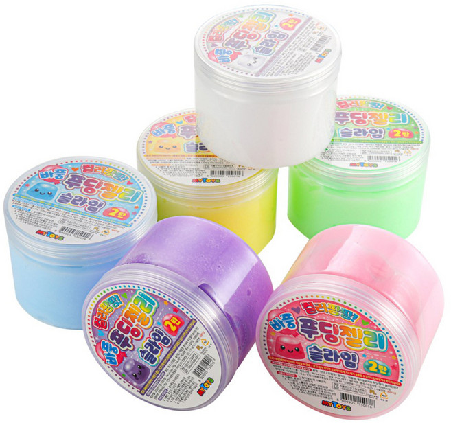 MYTOYS 可吹大泡泡布丁果凍史萊姆 第2彈 200g x 6種套組, 1套, WHITE, PURPLE, YELLOW, BLUE, GREEN, PINK