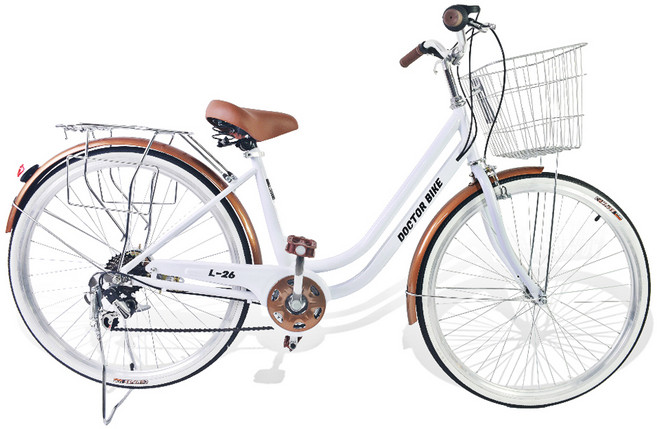 닥터바이크 시마노 7단 생활형 자전거 L-26 (미조립배송), 화이트, 1개, 165cm