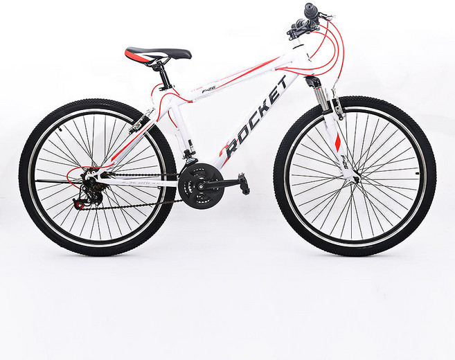 닥터바이크 F-26S ROCKET 앞서스펜션 21단 MTB 자전거 E2 BIKE_Vol2 완조립 고객직접설치, 화이트 + 레드, 170cm, 1개