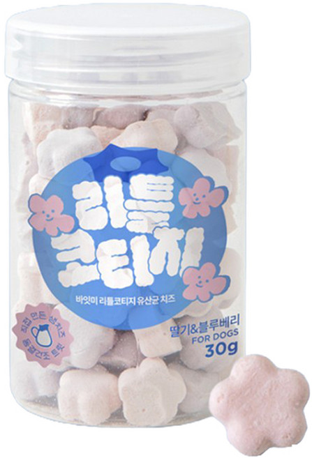 바잇미 강아지 리틀코티지 유산균 치즈, 혼합맛(딸기/블루베리), 30g, 1개